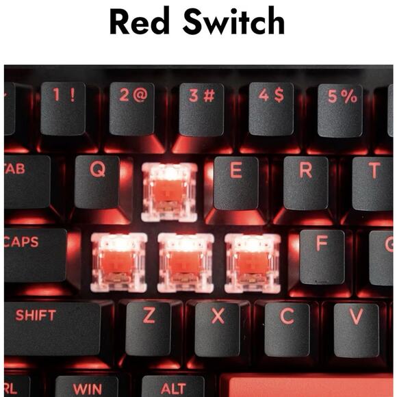 LEMOKEY X3 Wired Mechanical Keyboard 104-Key Red Backlit Brown Switch - Picture 3 of 8